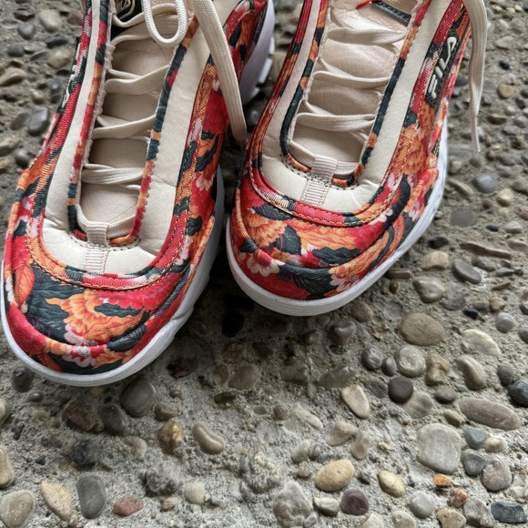 Fila Disruptor 2 Women’s Floral Textile Chunky Sneakers Size 7‎ Red Pattern - Picture 11 of 13